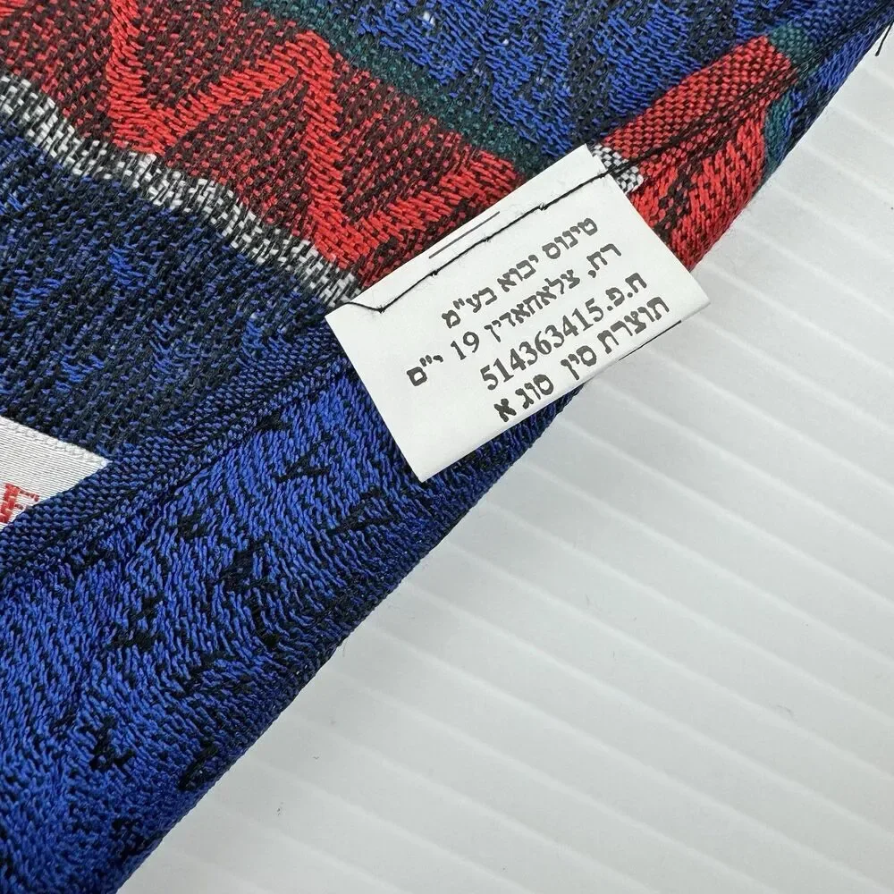 Jerusalem 100% Cashmere Elephant Scarf Blue Red Green Boho Fringe Wrap Shawl